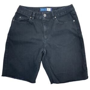 Vintage Bermuda Jean Shorts Women's 8R Black Cutoffs Stretch Denim Modest Grunge